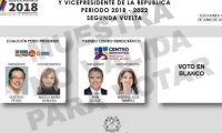 Esta es la tarjeta electoral para la segunda vuelta presidencial.