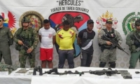 Tres capturados dejó el operativo conjunto entre la Policía y las Fuerzas Militares.