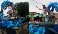 Kelly Puerta, durante el desfile en las playas de Tolú.