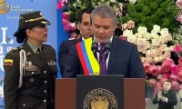 Iván Duque al tomar posesión este 7 de agosto.