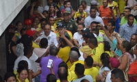 El alcalde de Ciénaga, Edgardo Pérez, a su salida este miércoles del edificio Galaxia.