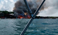 Incendio en Playa Blanca, Cartagena