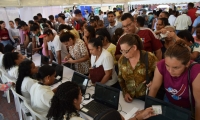 Feria para migrantes en Santa Marta