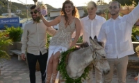 Así llegó Ana Laura a su boda en Taganga.