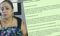 Claudia Patricia Aarón, diputada del Magdalena amenazada de muerte la semana pasada.