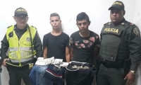 Presuntos ladrones de droguería.