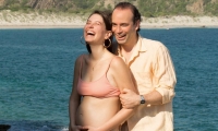 La exreina universal y actriz samaria Taliana Vargas junto a su esposo Alejandro Eder (nació su hija).