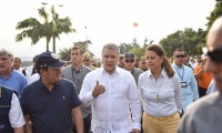 El presidente Iván Duque visitó los puentes fronterizos Simón Bolívar y Francisco de Paula Santander. 