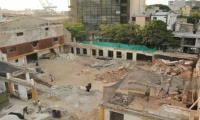 Obras en el Teatro de Santa Marta.