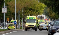 Policía de Nueva Zelanda en operativo tras el atentado terrorista.