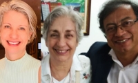 Claudia Gurisatti, Tulia Barreto y Gustavo Petro.