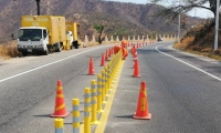 Cilindros anclados en las curvas pronunciadas del Ziruma