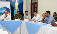 Consejo de seguridad presidido por el alcalde (e) Andrés Rugeles.