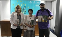 La embajadora de Colombia en México, Patricia Cárdenas, Emilia Franco, Gerente General de Siglo del Hombre Editores y Jorge Elías Caro, director Editorial Unimagdalena, durante la presentación de la experiencia significativa de la producción editorial de la Universidad del Magdalena.