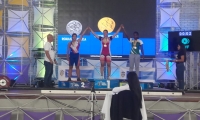 La atleta departamental tuvo que conformarse con el metal  bronceado cuando en la plataforma conquistó la presea de plata.