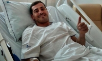 Iker Casillas en el Hospital tras sufrir un infarto.