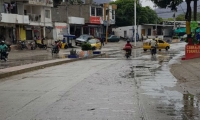 La carrera 19, entre la avenida del río y la ferrocarril, no se vio afectada por la lluvia. 