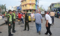 Operativo de la Policía en el Mercado Público.