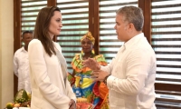 Angelina Jolie en Colombia junto a Iván Duque, presidente de Colombia
