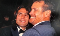 Radamel Falcao García y su padre.