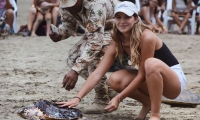 Reina Anfitriona del Mar participó en la liberación de tortugas. 