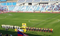 Partido entre Unión y Jaguares en el primer semestre.