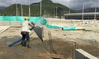 Obras en la Estación de Bombeo de Agua Residuales -Ebar- de Bureche.