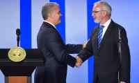  El Presidente Iván Duque, y el del BEI, Wermer Hoyer.