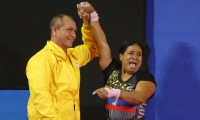 Mercedes Pérez, emocionada tras su título panamericano en Lima.