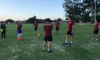 Jugadores de Colombia, durante el entrenamiento