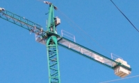 Grúa de construcción en Galicia.