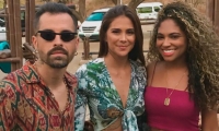 Mike Bahía, Greeicy Rendón y la artista samaria, Kamila Pimienta.