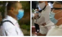 El escolta (izquierda) hizo dos disparos al aire en pleno Parque de los Novios. A la derecha, el secretario Adolfo Bula.