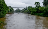 Imagen reciente del río Fundación crecido.