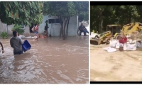 Impresiones de la inundación que deja el desbordamiento del río Fundación.