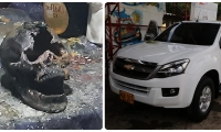 A la izquierda, una de las calaveras en un lugar usado para santería en Taganga. Esas mismas personas se habrían robado una camioneta.