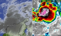 Imágenes satelitales de la tormenta tropical.