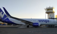 Primer avión de Wingo que aterrizó en Santa Marta.