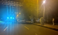 Puente peatonal donde el médico mató a los tres atracadores. 