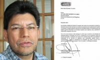 José Humberto Torres y la carta de solicitud de prórroga del contrato.