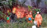Incendio forestal en Guamal