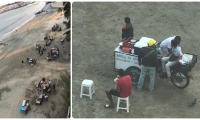 Pescadores en la bahía de Santa Marta hacen caso omiso a las prohibiciones.