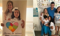 Celia Martínez, su esposo William Elías y sus hijas: Anasofía, Angie y Andrea