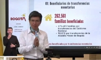 Claudia López en su intervención este mediodía.