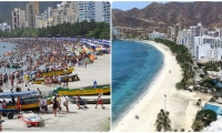 Así estarían las playas de Santa Marta en Semana Santa.