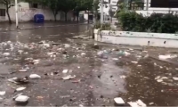 Así lucían las calles de El Rodadero.