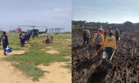 Bomberos reinician labores de control en incendio forestal en Isla Salamanca.