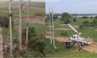 Trabajos de operarios de Electricaribe.