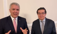 El Presidente Iván Duque y el Ministro de Salud, Fernando Ruiz.