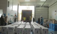 El cargamento de vacunas llegó este sábado a Bogotá.